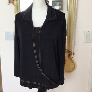 Black set, blouse and tank top